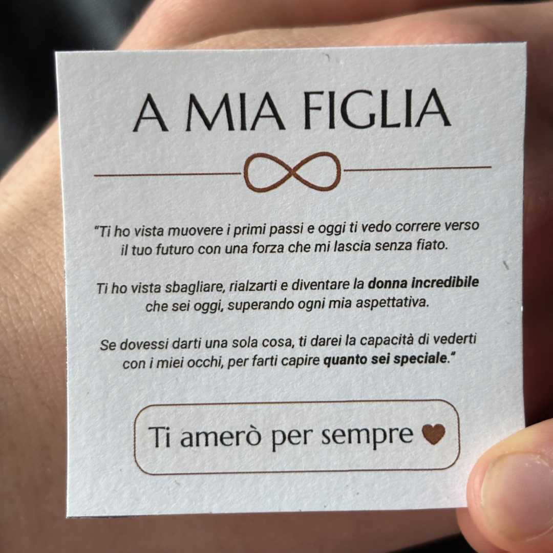 KM™ Bracciale ricordo "Per mia figlia" con dedica speciale
