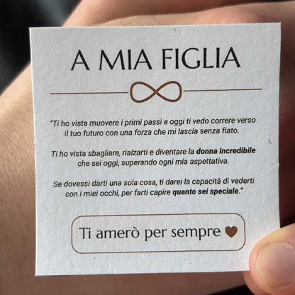 KM™ Bracciale ricordo "Per mia figlia" con dedica speciale