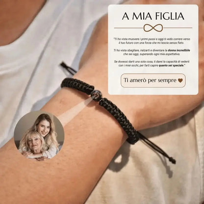 KM™ Bracciale ricordo "Per mia figlia" con dedica speciale