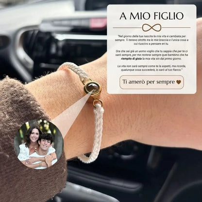 KM™ Bracciale ricordo "Per mio figlio" con dedica speciale