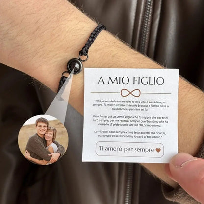 KM™ Bracciale ricordo "Per mio figlio" con dedica speciale