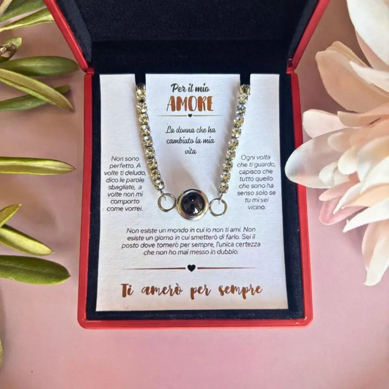 KM™ Bracciale ricordo Tennis "Per il mio amore"